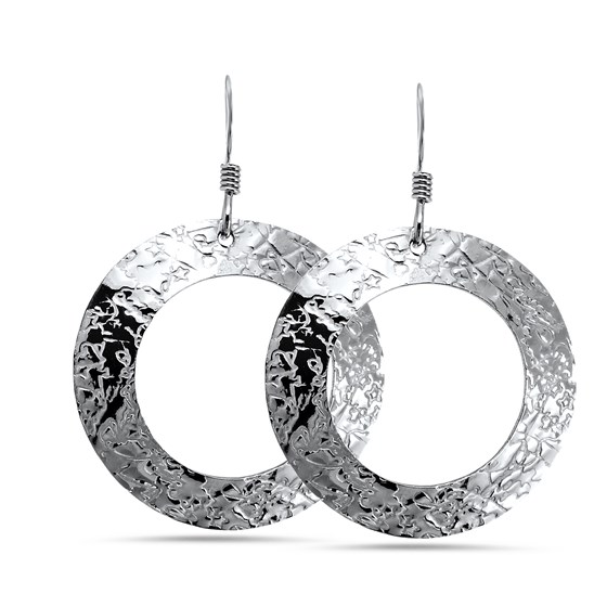 Sterling Silver Textured Dangle Earrings Sterling Silver Textured Dangle Earrings